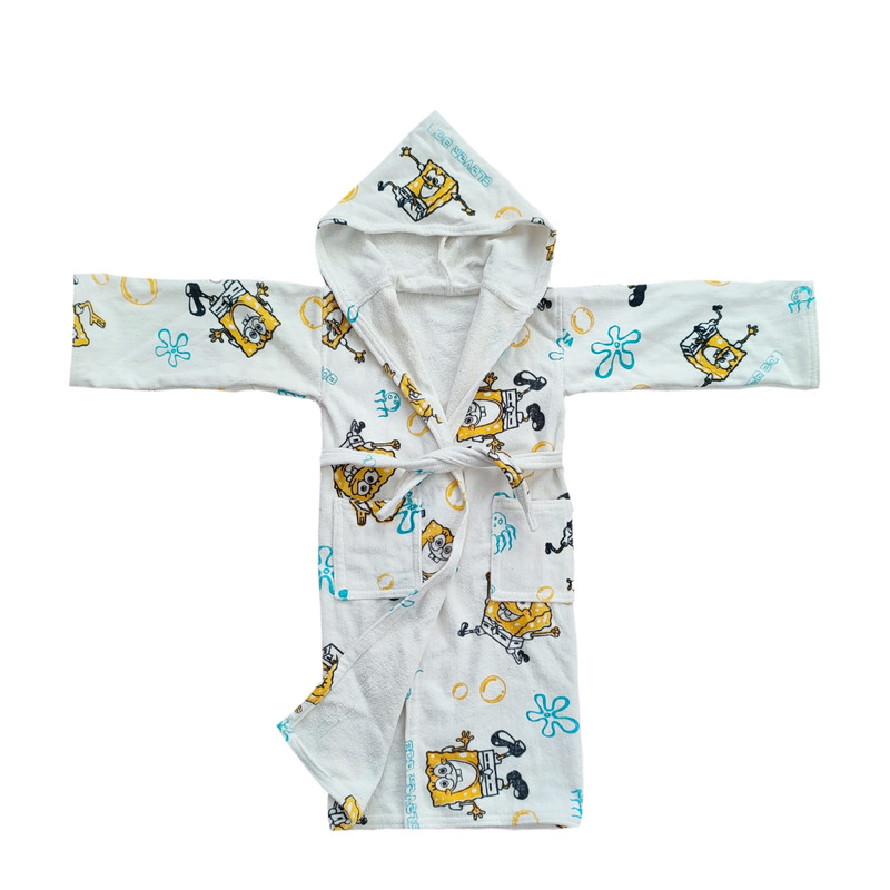 حوله تن پوش کودک شهریار مدل باب اسفنجی کد 080 سایز 100 سانتی متر